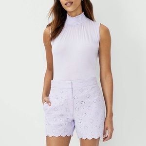 Ann Taylor Eyelet Short in Soft Violet